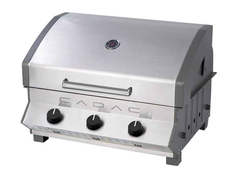 Cadac Inbouwbarbecue Meridian Built-in 3 Brander RVS 1 Cadac Inbouwbarbecue Meridian Built-in 3 Brander RVS