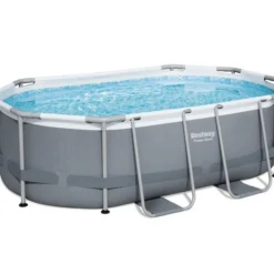 Bestway Zwembad Power Steel Set Ovaal Grijs 305