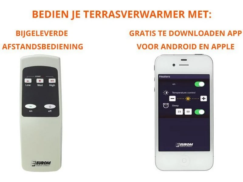 Eurom Golden 2000 Amber Smart Elektrische Terrasverwarmer 3 Eurom Golden 2000 Amber Smart Elektrische Terrasverwarmer - Afbeelding 3