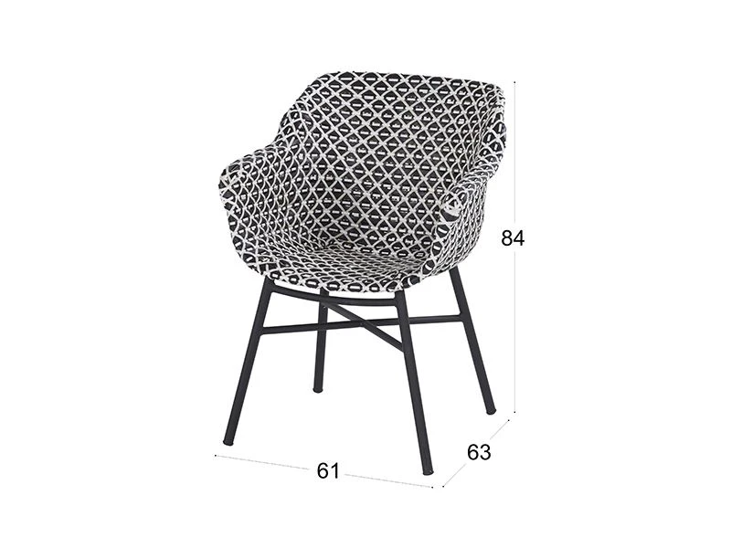 Hartman Tuinset Delphine Black-white Met Yasmani Tafel 240 5 Hartman Tuinset Delphine Black-white Met Yasmani Tafel 240 - Afbeelding 5