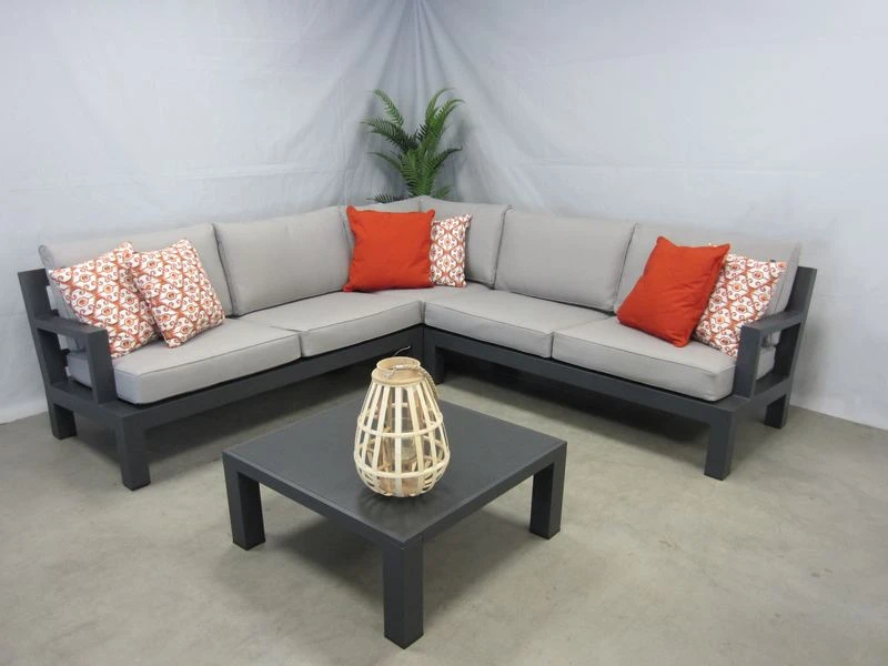 Te Velde Tuinmeubelen Lauren Aluminium Hoek-lounge Set 1 Te Velde Tuinmeubelen Lauren Aluminium Hoek-lounge Set