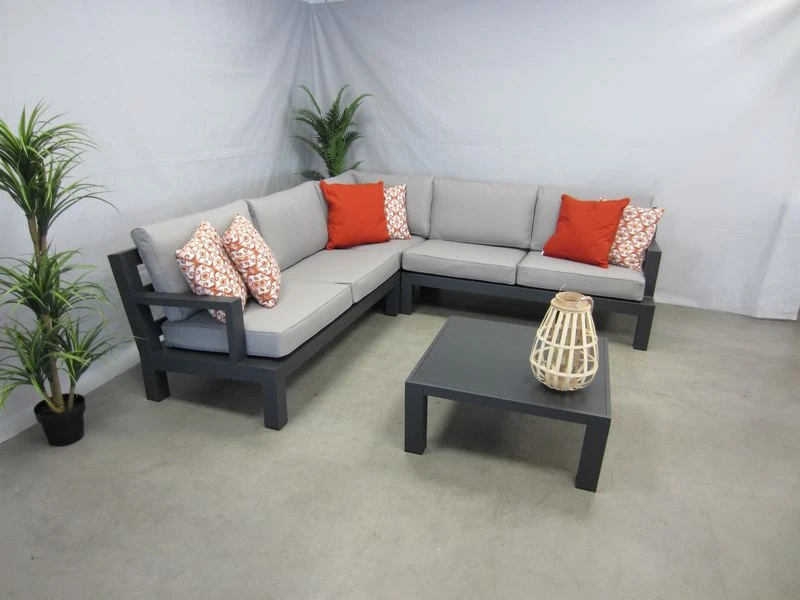 Te Velde Tuinmeubelen Lauren Aluminium Hoek-lounge Set 2 Te Velde Tuinmeubelen Lauren Aluminium Hoek-lounge Set - Afbeelding 2